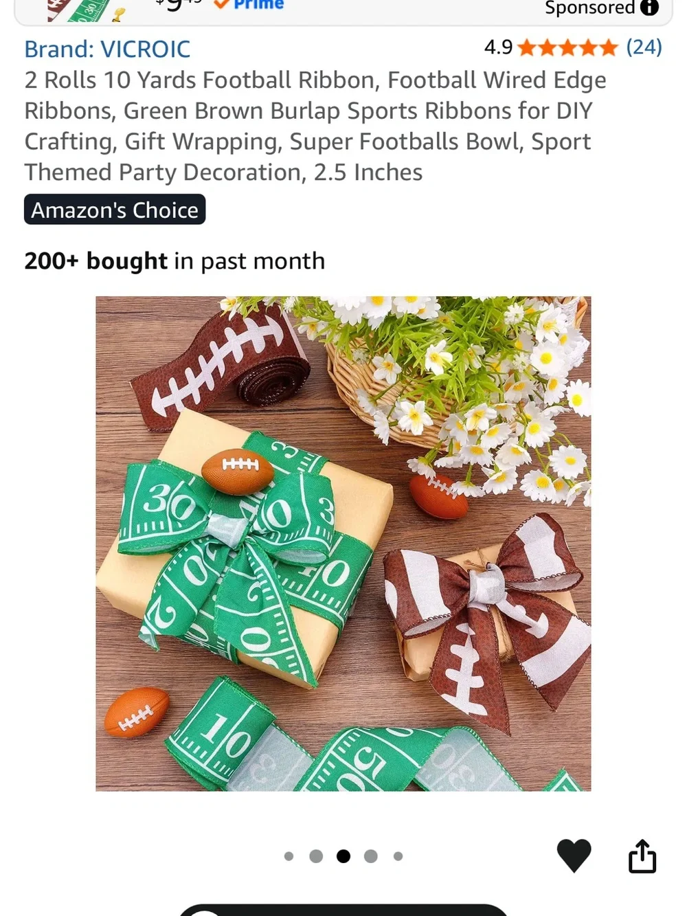 Green Football-Themed Party Ribbon & Garden Flag Set - Home Party Supplies